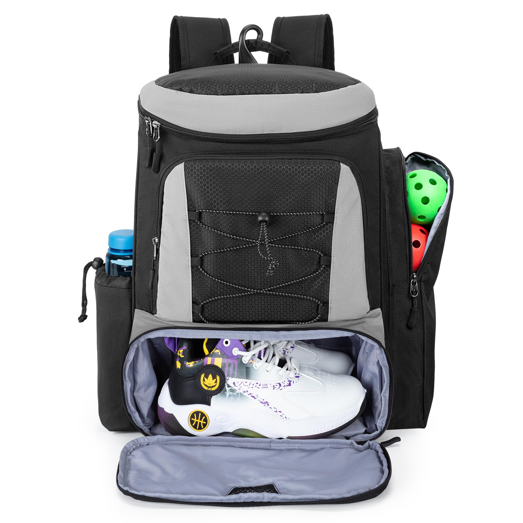 Photo 1 of Goburos Pickleball Paddle Backpack for 4 Rackets with Fence Hook, Pickleball Equipment Bag with Shoe Compartment for Men Women, Gray