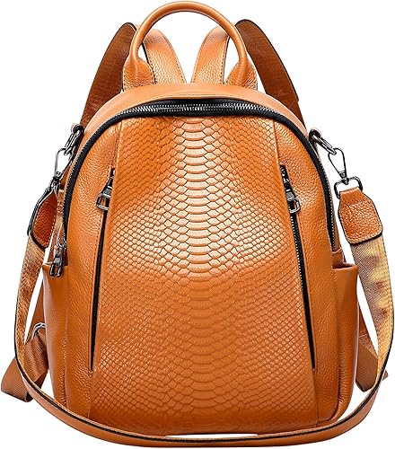 yellow leather backpack purse