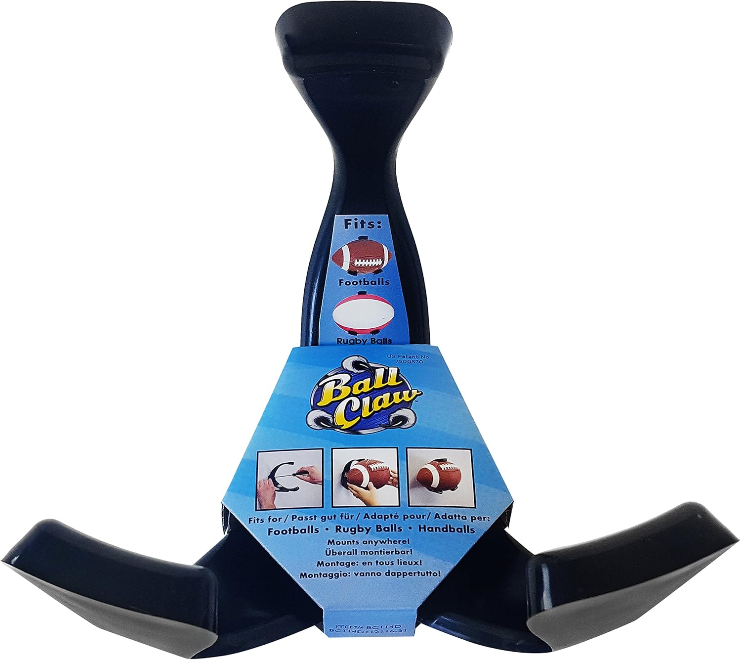 Ball Claw Unisex’s Rugby Ball Holder, Black, Medium BigaMart