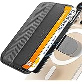 Sinjimoru Pull & Eject Magnetic Wallet for iPhone, Finger Grip for MagSafe Card Holder, Compatible with MagSafe Wallet, M-Pull Tab Band Black