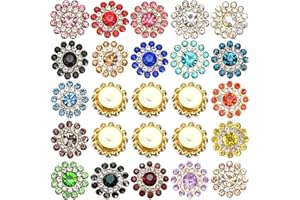 KDCQAH 150Pcs 14mm Sew on Rhinestones Sunflower Flower Claw Rhinestones Crystal Glass Flatback Gold Base Glass Sew on Clothes Wedding Dresses Decoration Crafts(Mixed Colors)