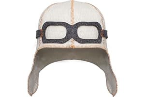 ASKOLD Pilot Sauna Hat Wool Mens Sauna Hat for Men Aviator - Banya Hat for Men Sauna Cap for Women Finnish Sauna Hat Felt, Wool Sauna Cap for Men Sauna Hat for Women White