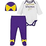 Gerber NFL Minnesota Vikings 3 Pack Bodysuit Footed