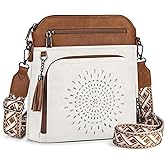 RAINSMORE Crossbody Bags for Women Leather Crossbody Purse Designer Womens Shoulder Handbags Trendy Cross Body Purse