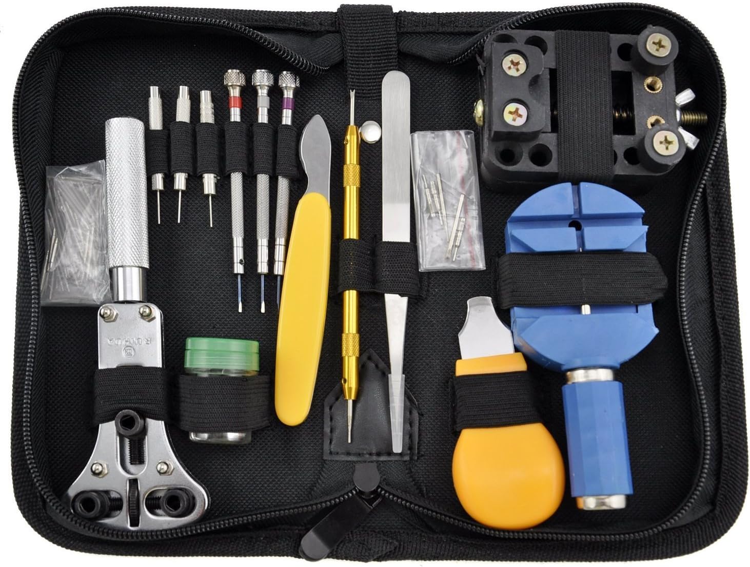 144pcs Watchmaker Watch Repair Back Opener Remover Spring Pin Bar Tool Kit