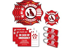 VINYL FRIEND Pet Alert Static Clings, Key Tags, Wallet wards - FIRE Safety Alert and Rescue (10 Pack) - Save Your Pets encase of Emergency or Danger Pets in Home for Windows, Doors Sign (10 Pack - Fireman)