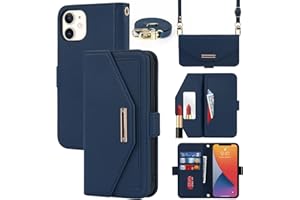 SunYoo for iPhone 12 Pro Crossbody Lanyard Phone Case,for iPhone12 Adjustable Wristlet Wallet Case,Cover with Card Slots Cash