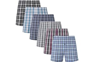 JupiterSecret Men's Underwear Woven Boxers for Men Pack Cotton Boxer Shorts Elastic Waistband