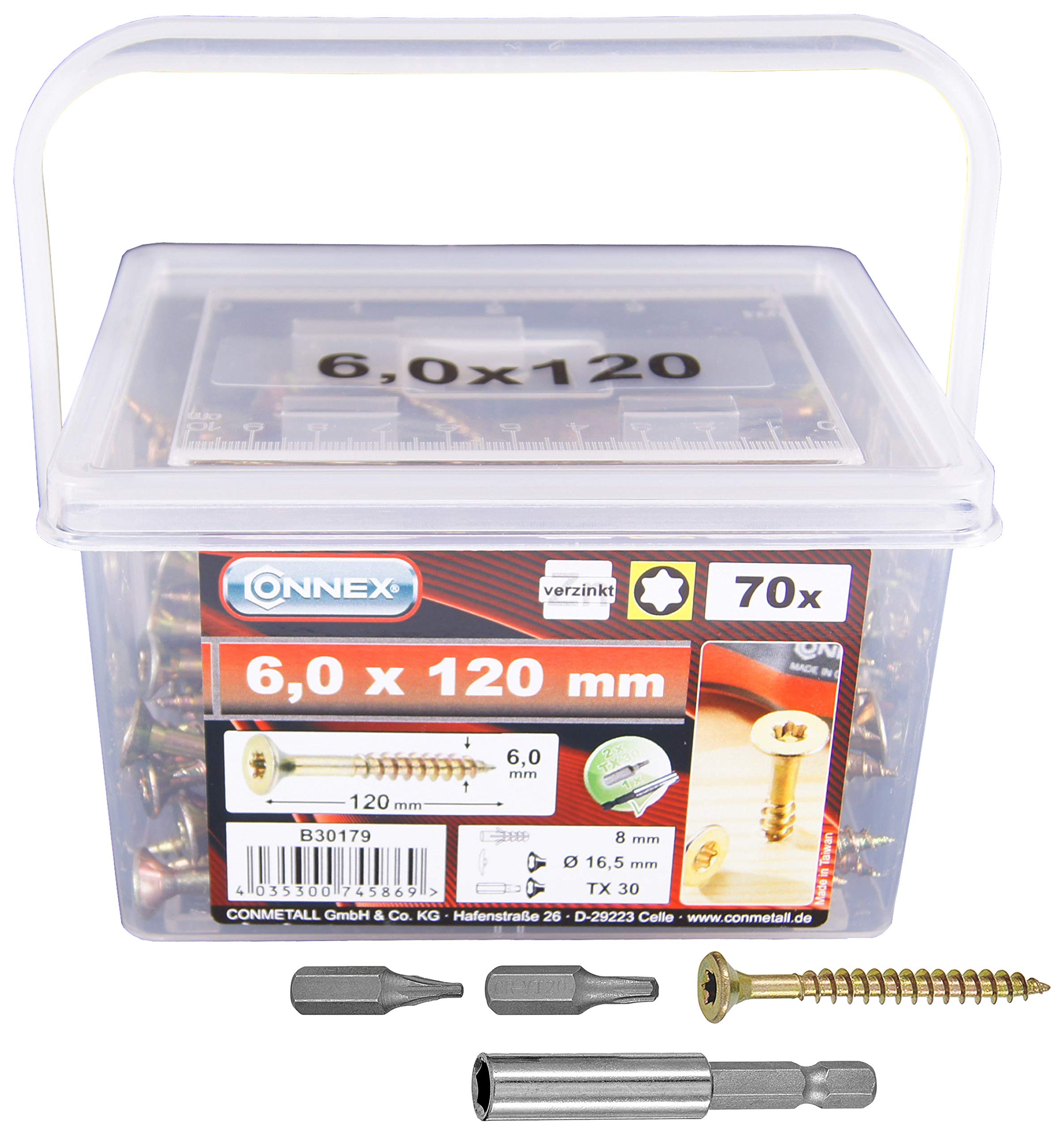 CONNEX B30179 TX 6 x 120mm Uni-Screws Bucket