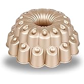 Baker's Secret Nonstick Fluted Cake Pan 10 Cups, Perfect for Fluted Cakes, Die Cast Aluminum Cake Pans, Easy Release, compatible with Fluted Cake Pans - The Cast Aluminum Collection (Marquise)