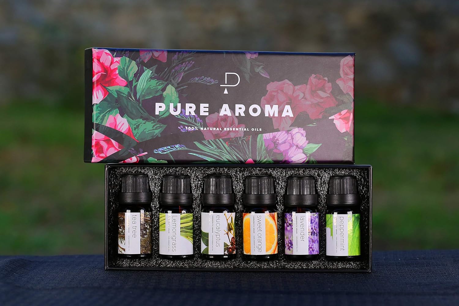 Essential oils by PURE AROMA 100% Pure Therapeutic Grade Oils kit- Top 6 Aromatherapy Oils Gift Set-6 Pack, 10ML(Eucalyptus, Lavender, Lemon grass, Orange, Peppermint, Tea Tree): Beauty