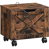 MAHANCRIS Rolling Filing Cabinet, Small File Cabinet Under Desk with Single Drawer, Hanging File Organizer for A4/Letter-Size Documents, Organizer Box, for Home Office, Rustic Brown FCRB4001