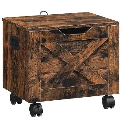 MAHANCRIS Rolling Filing Cabinet, Small File Cabinet Under Desk with Single Drawer, Hanging File Organizer for A4/Letter-Size Documents, Organizer Box, for Home Office, Rustic Brown FCRB4001
