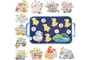 CHEFAN 12 Pack Felt Storyboard Pieces for Toddler, Flannel Board Stories for Preschool Activities, 5 Little Duck and 11 Other Stories