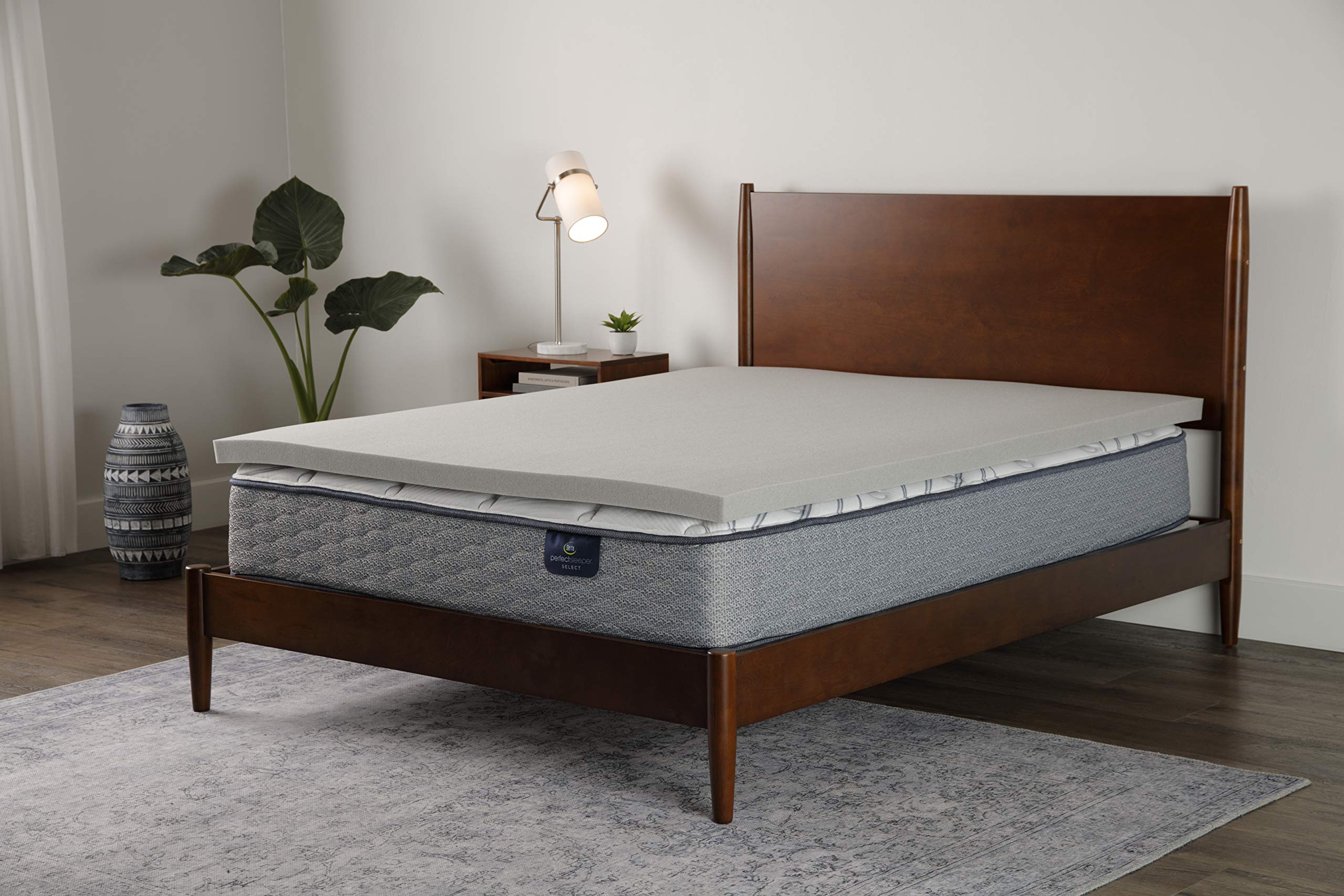 Serta Graphite Infused 2-in Memory Foam Mattress Topper, Twin