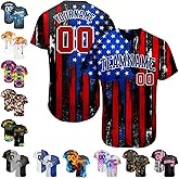 Fanscustom Custom Baseball Jersey Men's Button Down Short Sleeve Shirts Personalized Softball Shirts Stitched Text Logo