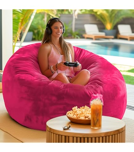 Sofa Chair Hobestluk Bean Bag Chair Giant Bean Bag Sofa Memory Foam Bean Bag Chairs For Adults, Bean Bag Couches Faux Leather Bean Bag Chairs For Living Room Beanbag Chair