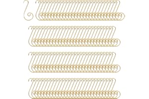 Livder 120 Pack Christmas Tree Ornament Hooks Hanging Metal Hook Hangers Bulk S Shaped Stocking Holders (Golden)