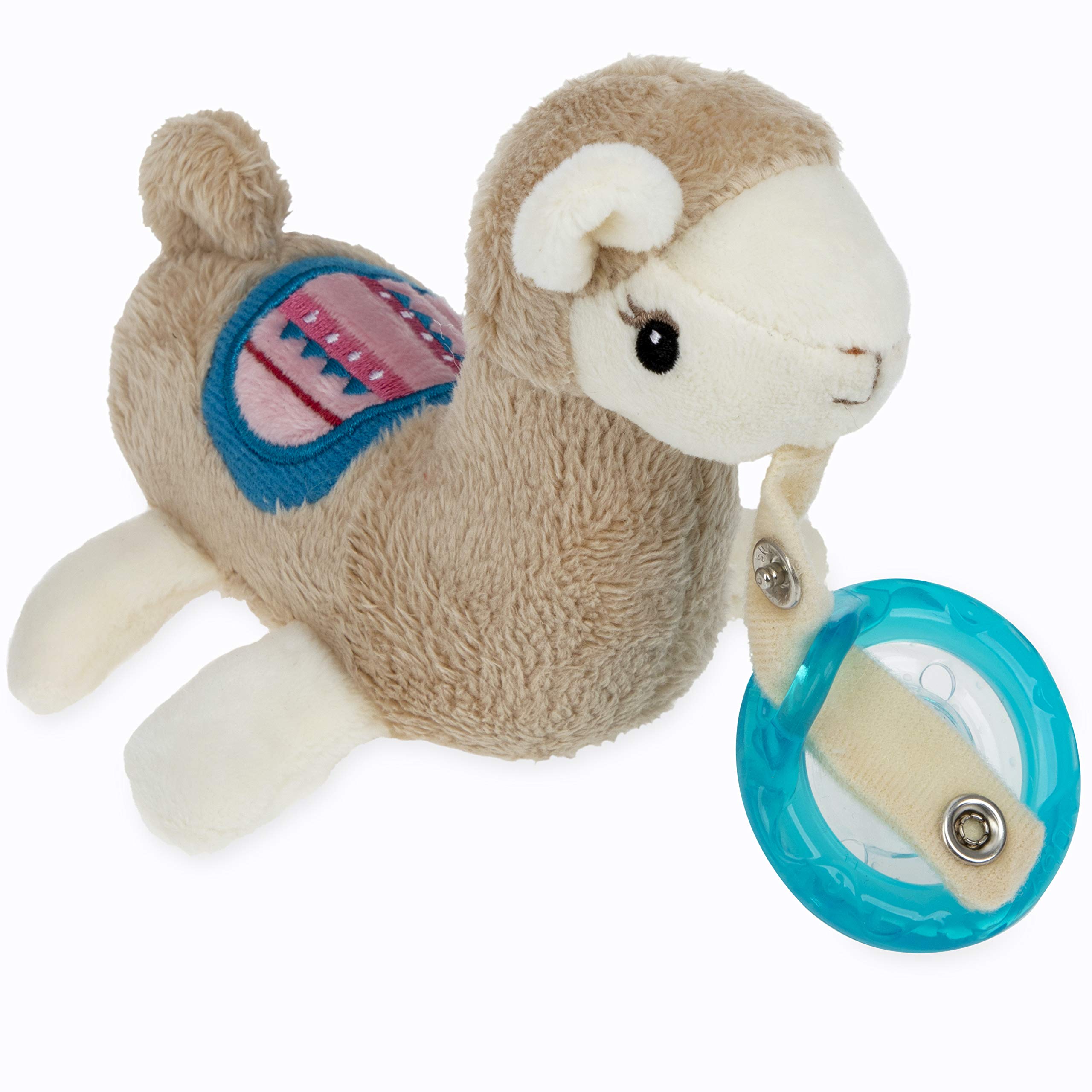 Nuby Soft Plush Pacifinder with Detachable Silicone Pacifier: 0-6 Months, Llama, Natural Cherry Shape, Multi, one Size