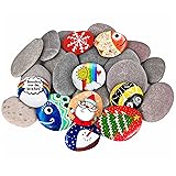 River Rocks for Painting 25 Pcs Large 2-3 Inch Flat