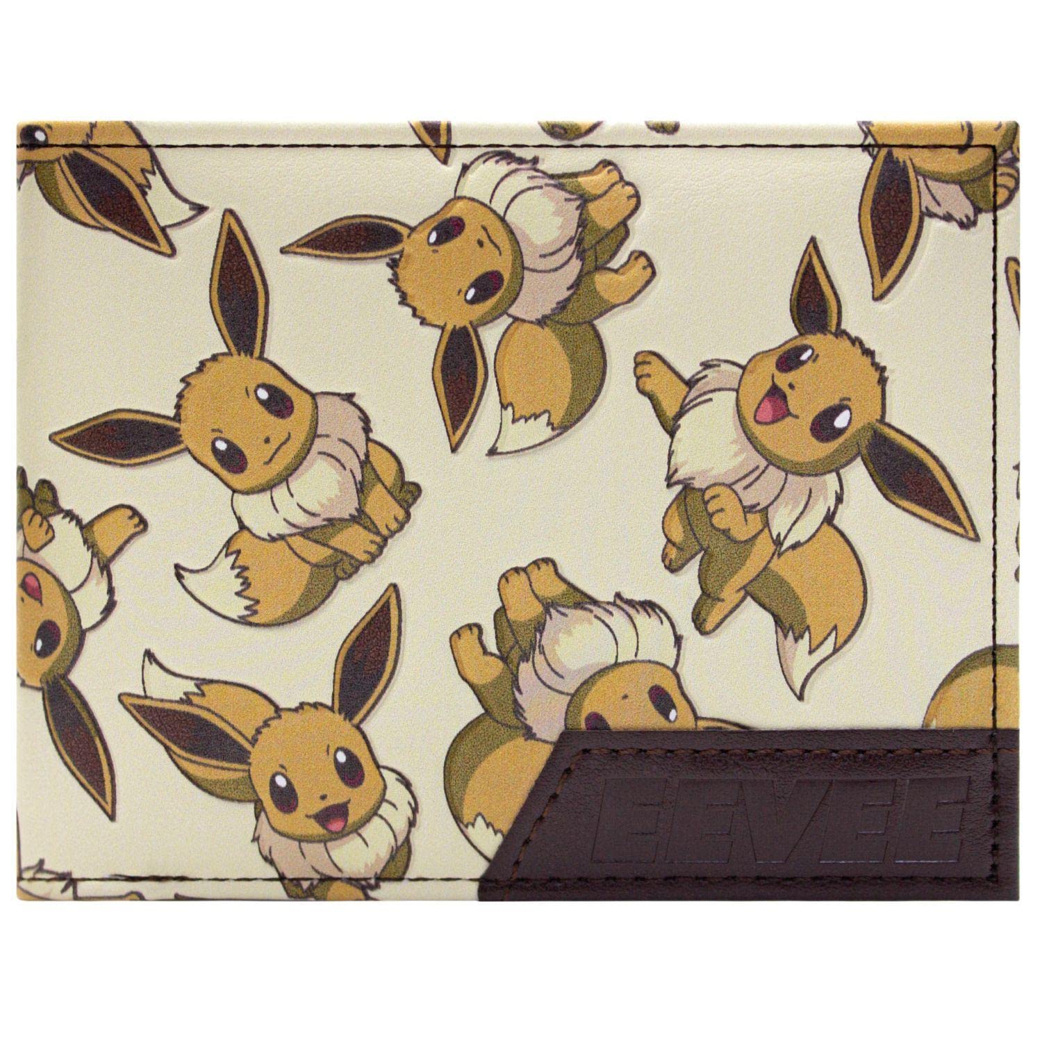 Pokemon Eevee 133 Multiple Character Brown ID & Card BI-FOLD Wallet