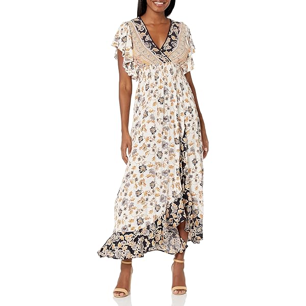 Angie Women's Halter Maxi Dress with Lace Insets Dress, Latte, Small at  Amazon Women's Clothing store