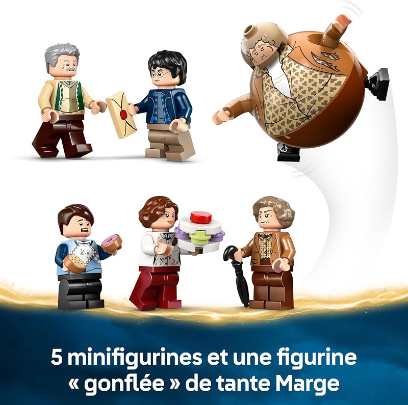 Harry Potter Privet Drive : La Visite De Tante Marge - Jouet Maison avec Intérieur Détaillé - 5 Minifigurines & Figurine de la Tante Gonflée - Cadeau Prisonnier d'Azkaban Garçon Dès 8 Ans 76451 — photo 5 sur 8