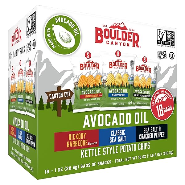 BOULDER CANYON AVOCADO OIL KETTLE STYLE POTATO CHIPS...
