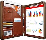 WRIYES Zippered Padfolio Leather Organizer 10.2 Inch Brown view 1