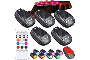 2/3/4/5PCS Solar Cab Lights for Truck, 2026 New Solar Car Roof RGB Strobe Light, 8-Color Changing, No Drill Solar Powered Cab