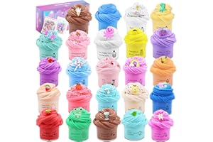 LKAXYTP 24 Pack Butter Slime Kit, Party Favor Supplies, Super Soft, Non-Sticky, Goody Bag Toy, Prize for Girl and Boys, Christmas Stocking Stuffers