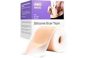 AWD MEDICAL AWD Silicone Scar Tape 120in Long Roll – Silicone Scar Sheets for Surgical Scars, C Section, Keloid – Medical Grade Scar Tape for Bump Removal & Postpartum Essentials (120in)
