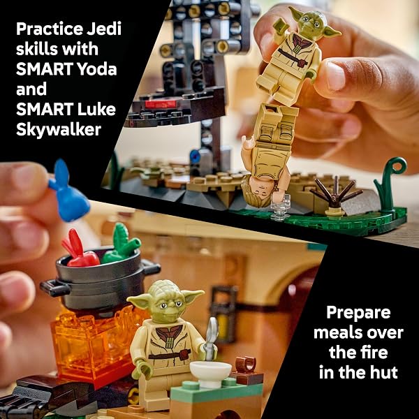 LEGO STAR WARS SMART PLAY: YODA’S HUT AND JEDI TRAINING – BUILDING TOY FOR ROLE PLAY – COMPATIBLE SET WITH 2 SMART TAGS AND 2 MINIFIGURES – GIFT FOR BOYS, GIRLS AND KIDS AGES 8+ – 75422