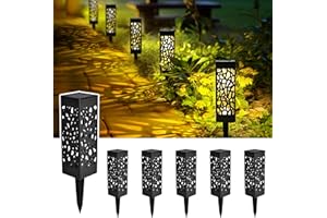SUNCKET Solar Pathway Lights, 6 Pack LED Solar Outdoor Lights, New Upgraded Garden Decor, Solar Powered Landscape Lighting for Yard Patio Walkway Driveway Christmas