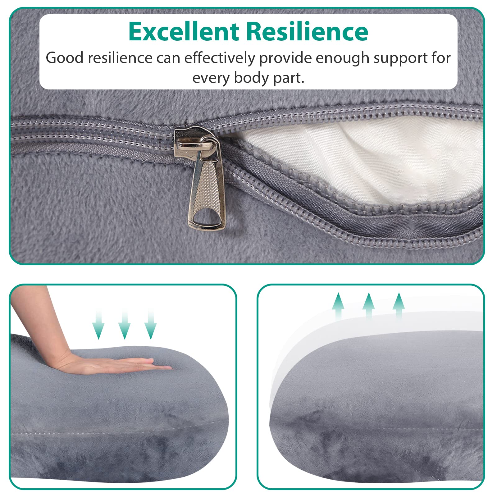 BATTOP Pregnancy Pillows for Sleeping,Pregnancy Must Haves Maternity Body Pillow with Cooling Washable Cover,New Mom Gifts for Women,Support for Back,HIPS,Legs,Belly for Pregnant Women(Dark Grey)