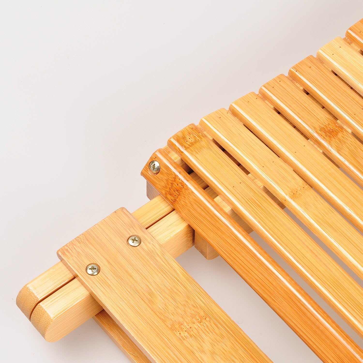 Ecrocy Bamboo Folding Stool for Shaving & Shower Foot Rest - Fully Assembled - 12" Height: Furniture & Decor