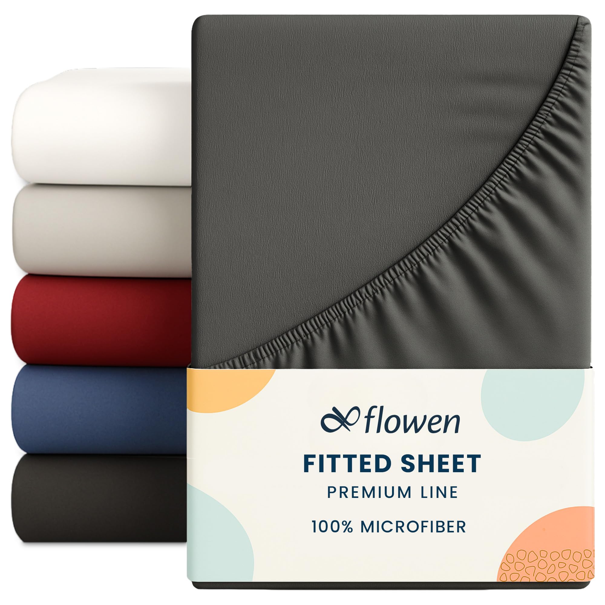 Single Bed Sheets for Size 90x190 cm in Dark Gray Microfiber Bottom Fitted Sheet Deep Pocket 12 inch (up to 30cm) in Soft Brushed Microfiber Fabric Easy Care Shrinkage and Fade Resistant