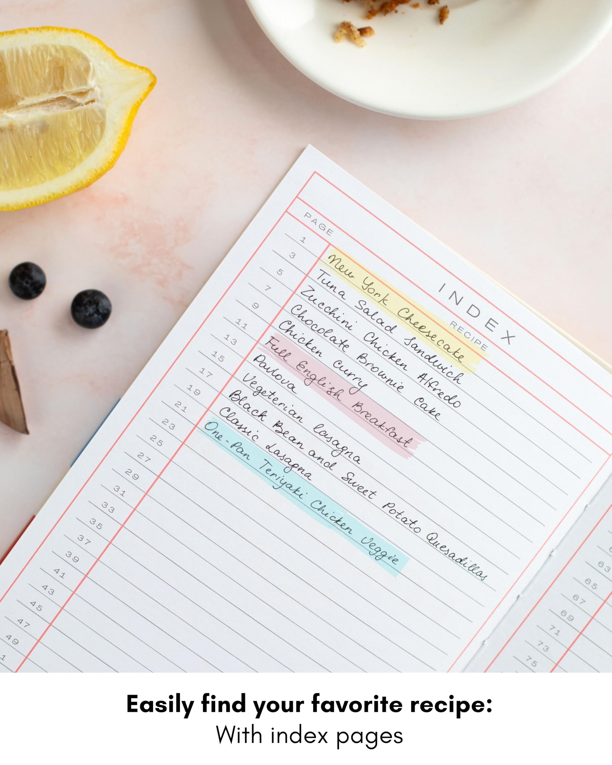 Lamare Blank Recipe Book to Write in Your Own Recipes – Cute DIY Cookbook & Recipe Journal – Perfect Blank Recipe Notebook for Family Keepsakes