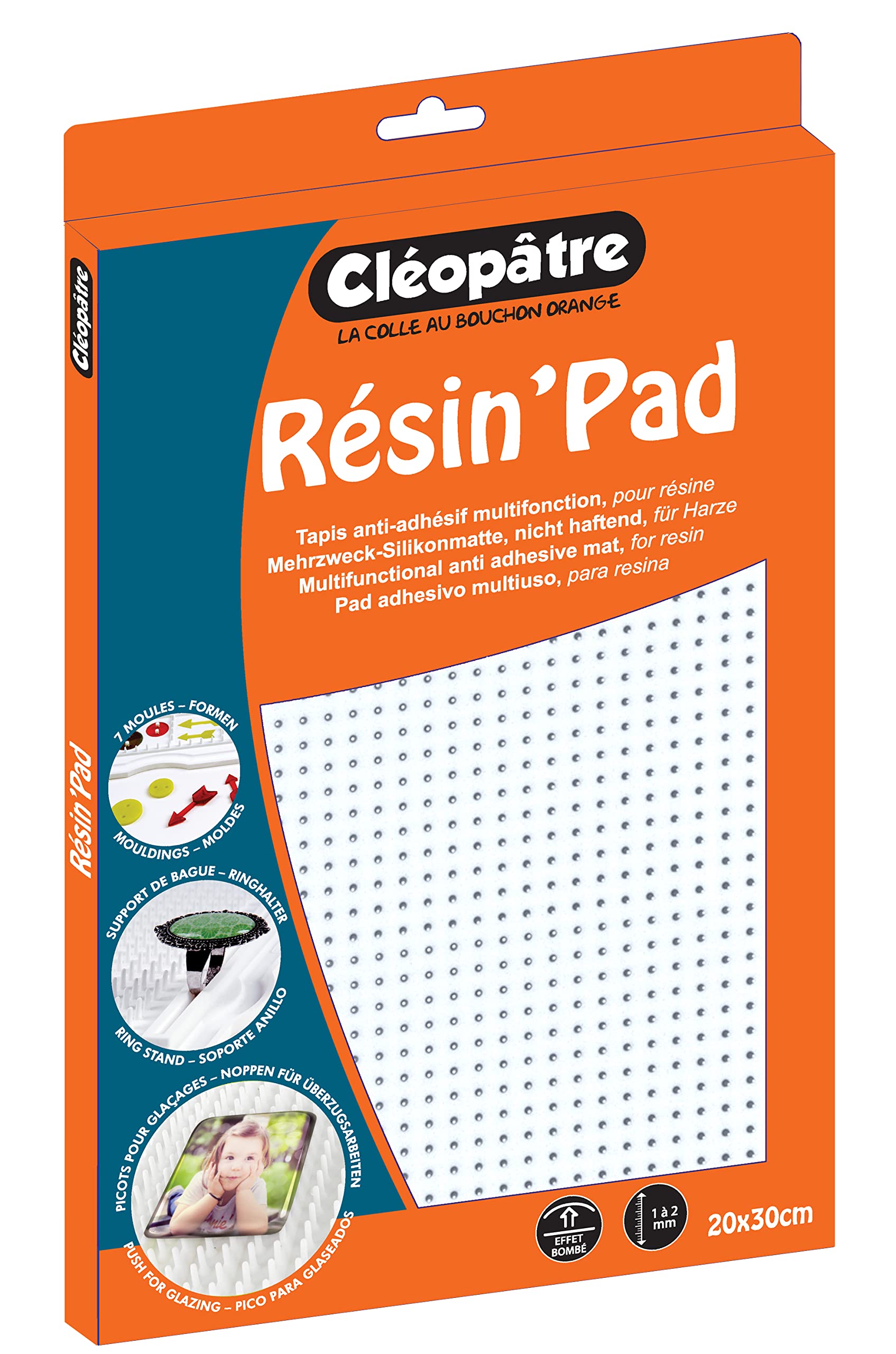 Cléopâtre RESIN'PAD Silicone Resin Worktop 34 x 22 x 10 cm