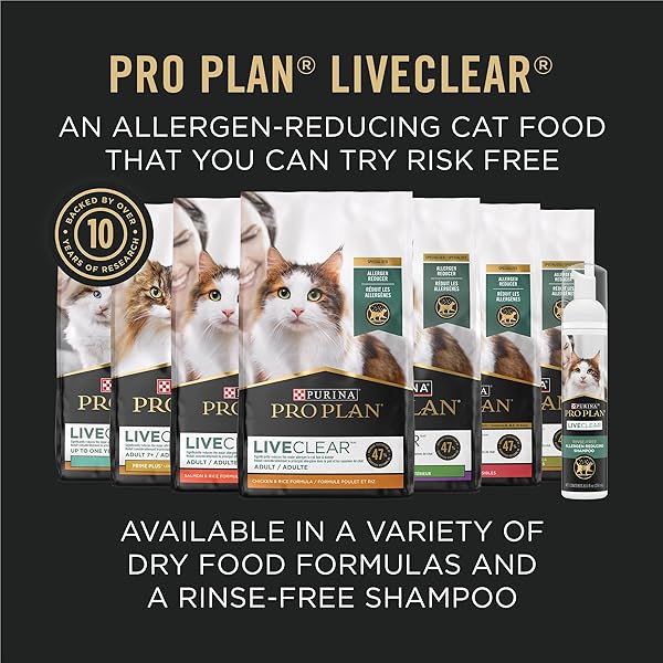 PURINA PRO PLAN ALLERGEN REDUCING, HIGH PROTEIN CAT FOOD, LIVECLEAR SALMON AND RICE FORMULA