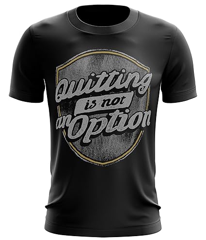 Stylotex Fitness T-Shirt Quitting is not an Option Cotton Feel Funktions-Stoff schnelltrocknend