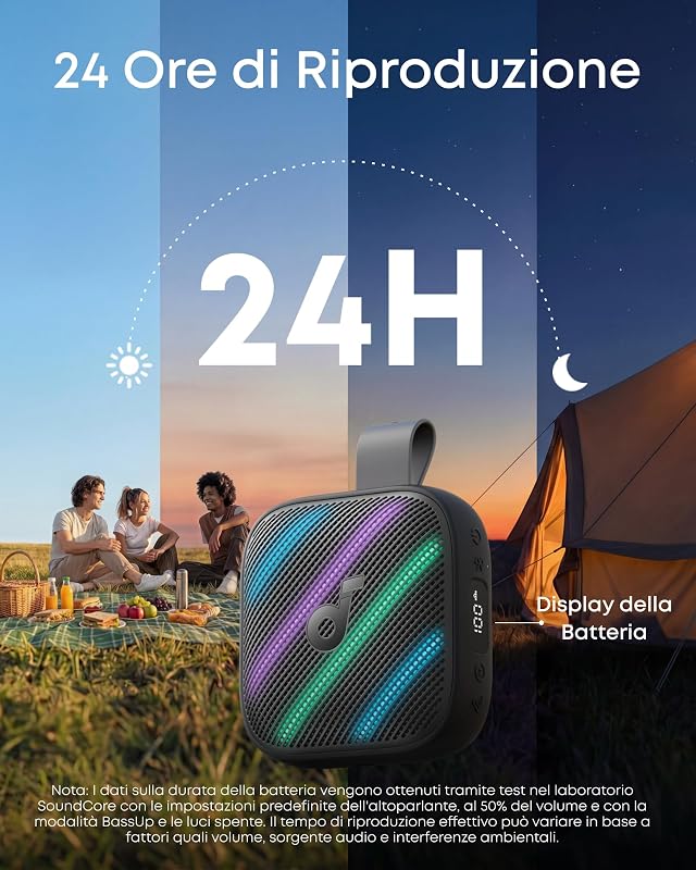 Boom Go 3i di Anker, Cassa Bluetooth Portatile Impermeabile, IP68