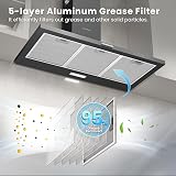 COMFEE' 90 cm Chimney Cooker Hood PYRA17B-90 Black Extractor Hood view 3
