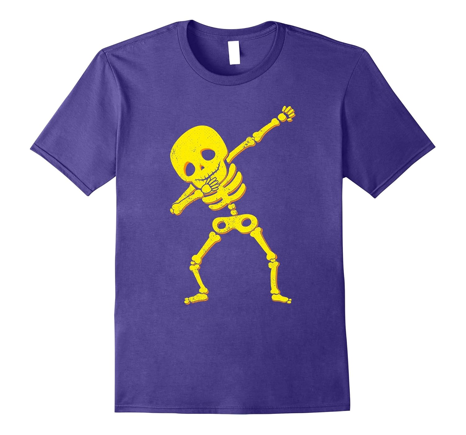 Dabbing Skeleton Yellow Skull Halloween Dab Costume Shirt-Rose