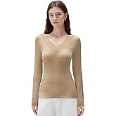 SUUKSESS Cloud Cashmere Women Basic Tops V Neck Boat Neck Lace Long Sleeve Shirt