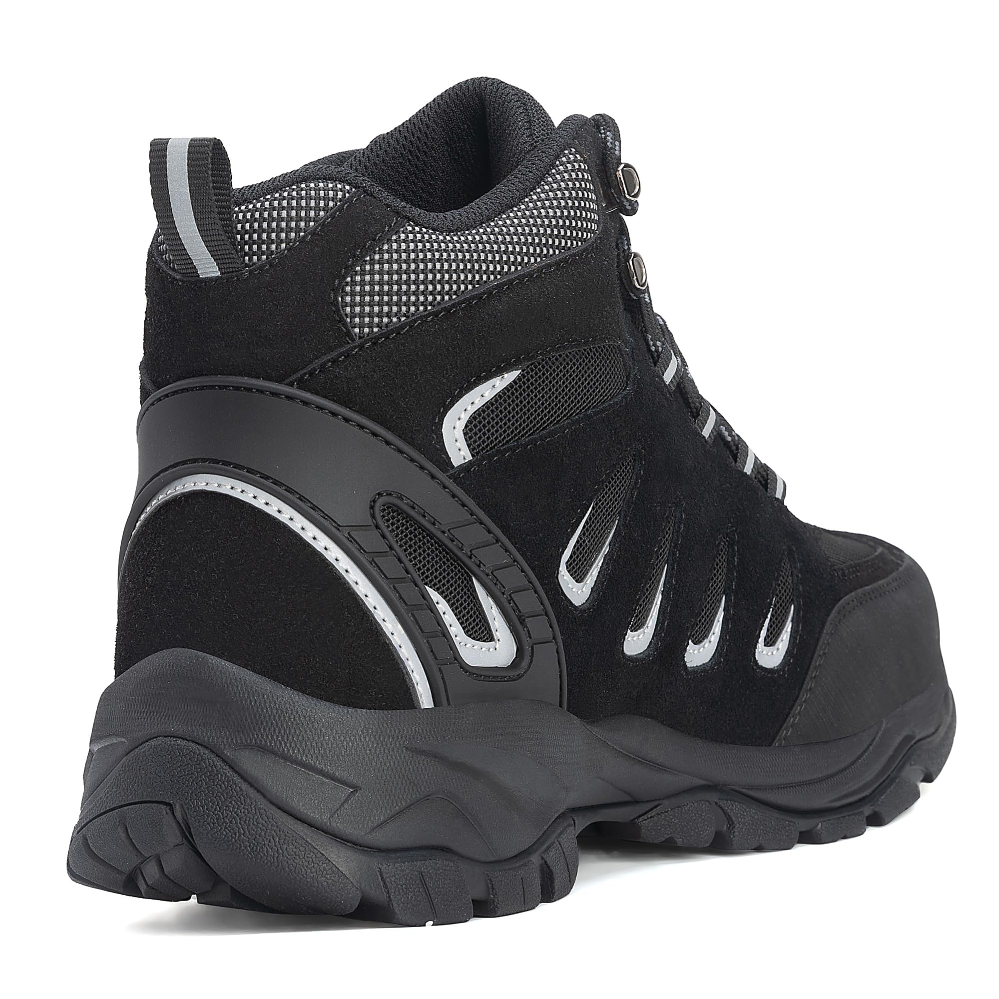 EARLDE Herren Wasserdichte Wanderschuhe Knöchelhohe Leicht Trekkingschuhe | Rutschfest Wanderstiefel hiking walking schuhe Langlebig Stiefel Outdoorschuhe für wandern trekking und trails Schwarz 43 EU 3