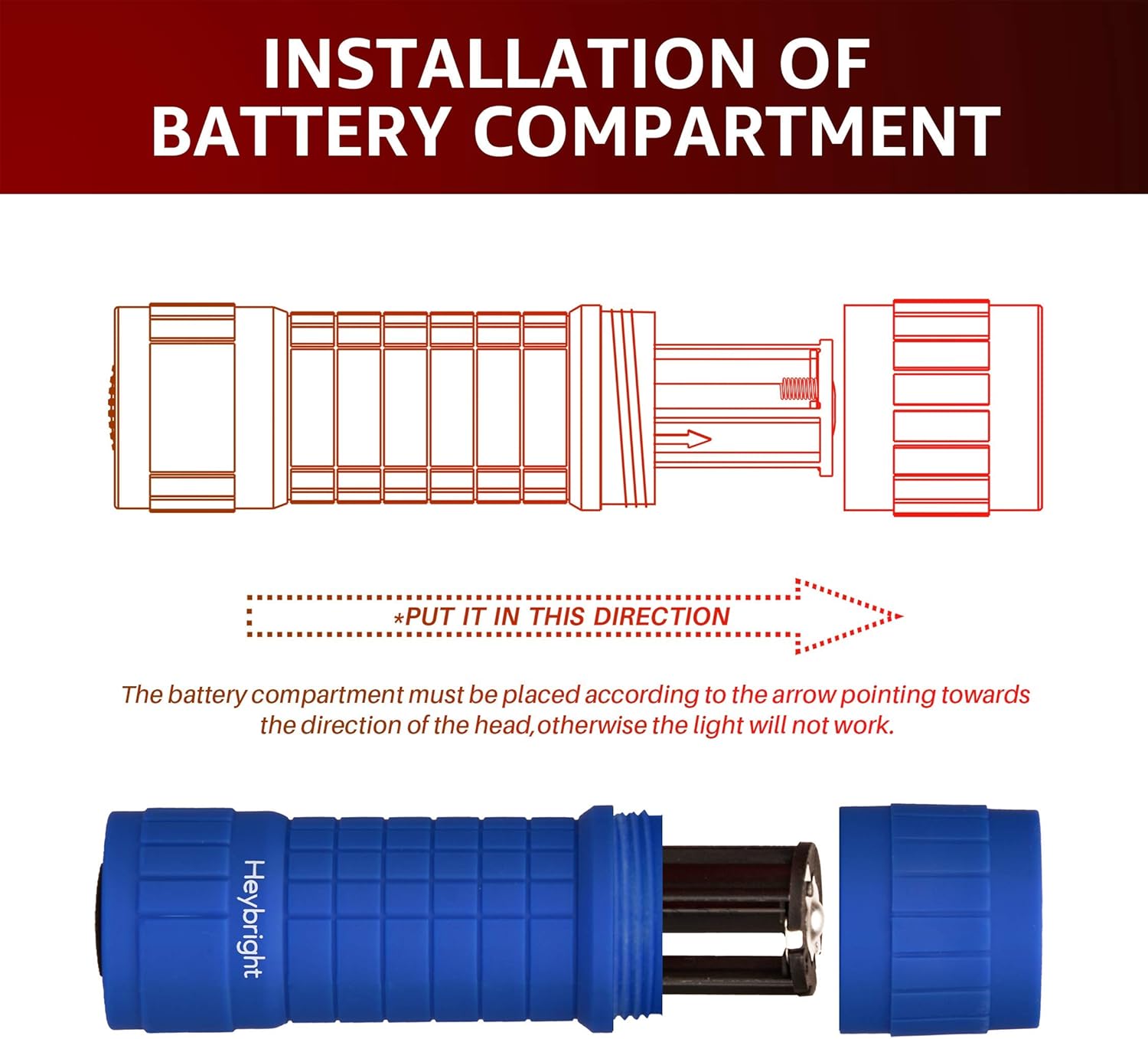 Heybright 6 Pack Super Bright COB LED Flashlight Handheld Light 100 Lumen 18 X AAA Included (HB-FL-100-6PK) - - 