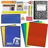 45 Piece School Supply Kit Grades K-12 - School Essentials Includes Folders Notebooks Pencils Pens and Much More!