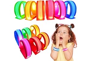 GIFTINBOX 12/6 PCS LED Light Up wristband regardless of age, LED Glow Flashing Arm Wrist Bands, Glow in The Dark Party Suppli