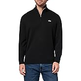 Lacoste Men's Zipped High Neck Carded Wool Sweater